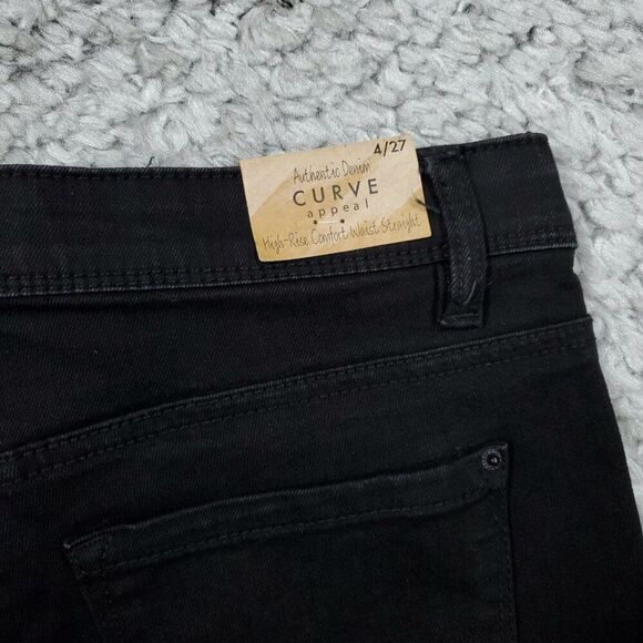 READ Curve Appeal Jeans High Rise Concealed Comfort Waist Straight Black 4 27 - Picture 3 of 8